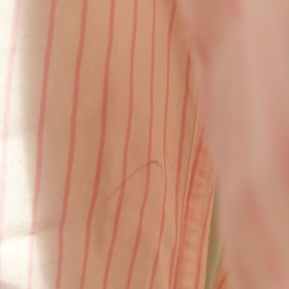 Tommy Hilfiger Striped Pink White Button Up Shirt Embroidered Logo Size 4 - Picture 5 of 6